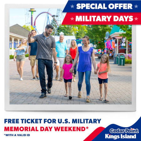 King's Island/Cedar Point military appreciate weekend.