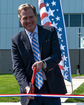 Mike Turner at a ribbon cutting ceremony at Wright-Patterson Air Force Base